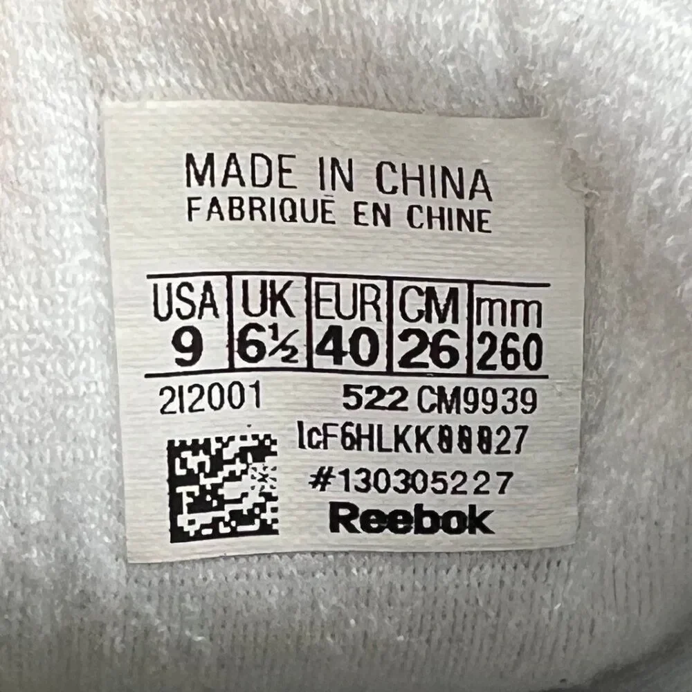 Reebok Classic Harman Run Sneakers Women's 9 White Leather Retro‎ Athletic Shoes